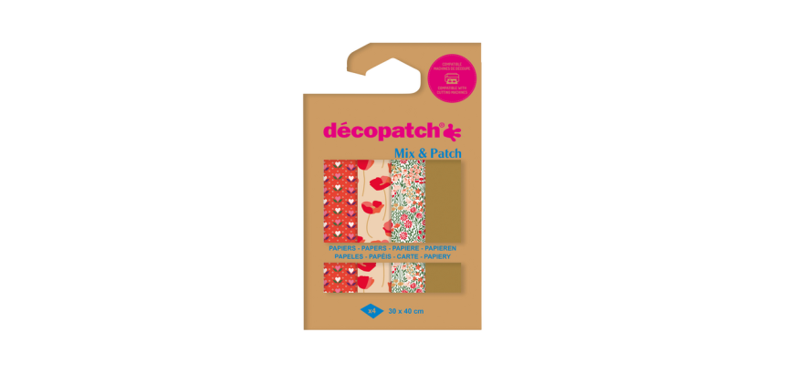 Papier créa Décopatch 30x40cm set 4 feuilles Thème L'amour est dans le pré