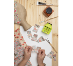 Papier créa Décopatch 30x40cm set 4 feuilles thème Nuances de bleu