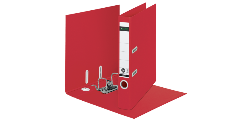 Classeur à levier Leitz 180° Recycle A4 55mm carton rouge