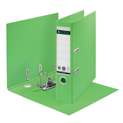 Ordner Leitz 180° Recycle 80 mm karton A4 groen