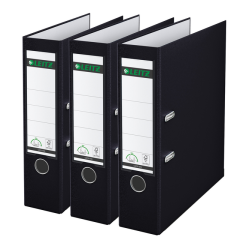 Classeur à levier Leitz 180° Recycle 1080 A4 80mm 3 pièces noir