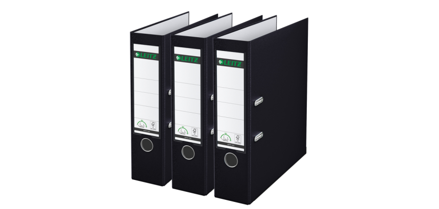 Leitz 180° Lever Arch File Recycle 1080 A4 80mm 3 Pieces Black