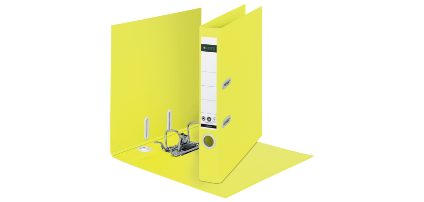 Ordner Leitz 180° Recycle 55 mm karton A4 geel