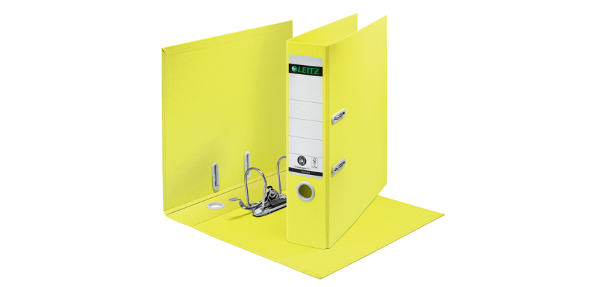 Leitz 180° Recycle Lever Arch File A4 80mm Yellow Cardboard