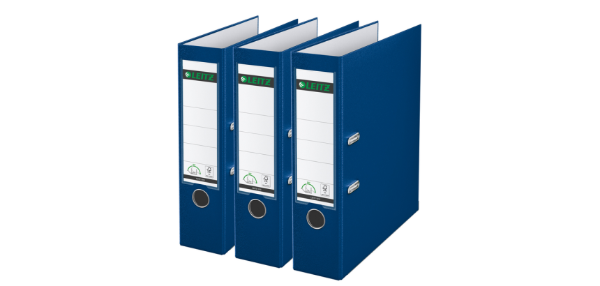 Leitz 180° Lever Arch File 1010 A4 80mm Blue 3 Pieces