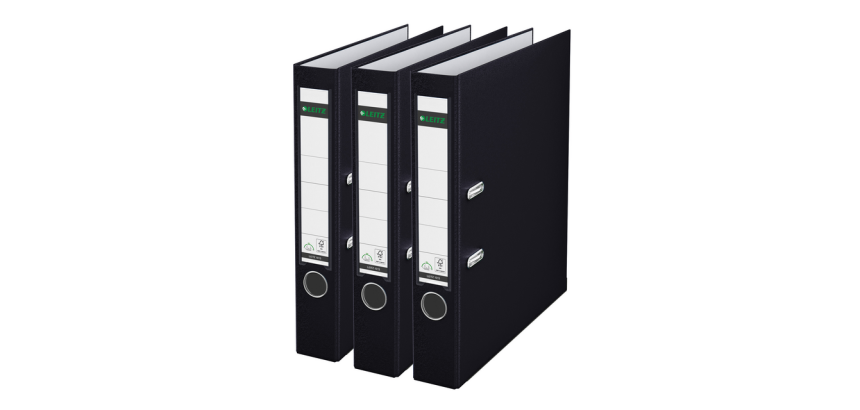 Leitz 180° Lever Arch File 1015 A4 55mm 3 pieces black
