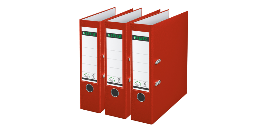 Leitz 180° Lever Arch File 1010 A4 80mm Red 3 Pieces