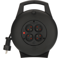 Enrouleur de câble Brennerstuhl Vario 4 prises 10m noir FR/BE