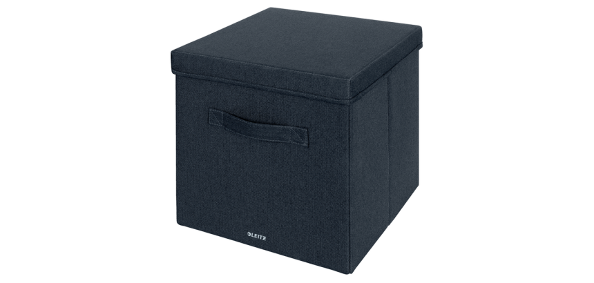 Boîte de rangement Leitz tissu avec couvercle 330x325x380mm gris 2 pièces
