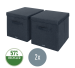 Boîte de rangement Leitz tissu avec couvercle 330x325x380mm gris 2 pièces