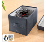 Boîte de rangement Leitz tissu avec couvercle 190x160x285mm gris 2 pièces