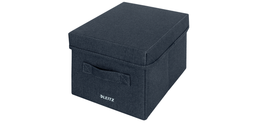 Leitz Stoff-Aufbewahrungsbox mit Deckel 190x160x285mm grau 2 Stück