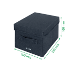 Boîte de rangement Leitz tissu avec couvercle 190x160x285mm gris 2 pièces