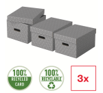 Boîte de rangement Esselte Home Medium 265x205x365mm gris 3 pièces