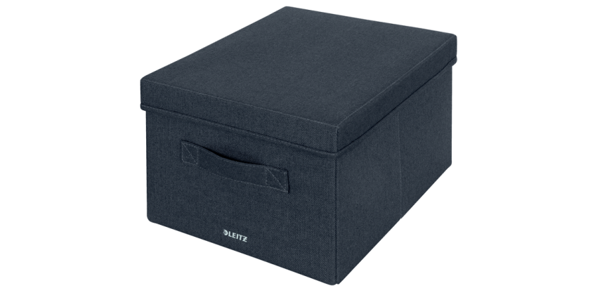 Leitz Aufbewahrungsbox Stoff mit Deckel 285x203x380mm grau 2 Stück