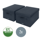 Opbergdoos Leitz gestoffeerd met deksel 285x203x380mm grijs 2 st