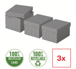 Storage and gift box Home S, set of 3 grijs