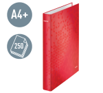 Classeur Leitz WOW A4 Maxi 2 anneaux méc-D 25mm rouge