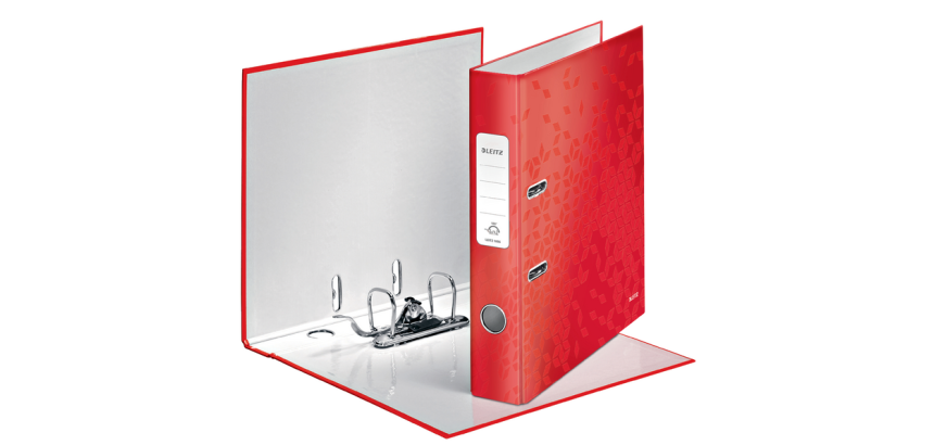 Ordner Leitz WOW 180 gelamineerd 50mm A4 rood