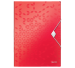 Chemise à élastique Leitz WOW A4 3 rabats PP rouge