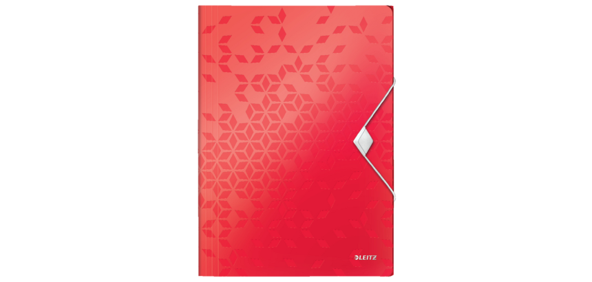 Chemise à élastique Leitz WOW A4 3 rabats PP rouge