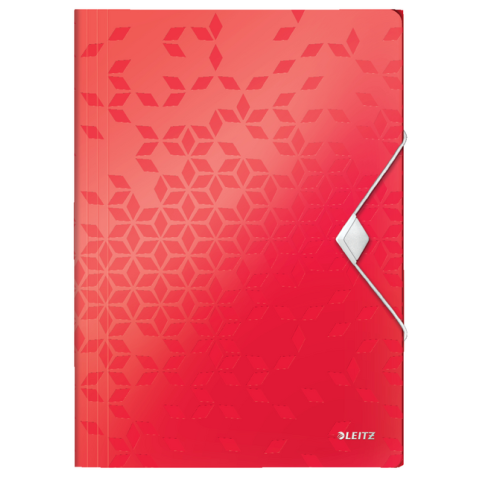 Chemise à élastique Leitz WOW A4 3 rabats PP rouge