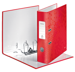 Classeur à levier Leitz WOW 180° laminé A4 80mm rouge