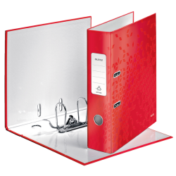 Classeur à levier Leitz WOW 180° laminé A4 80mm rouge