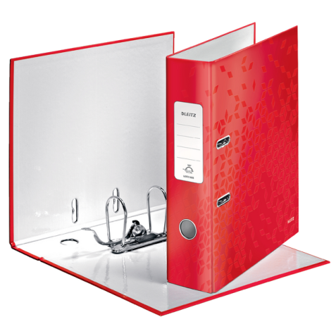 Ordner Leitz WOW 180 gelamineerd 80mm A4 rood