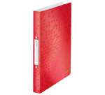 Ringband Leitz WOW A4 2-rings O-mechaniek 25mm PP rood