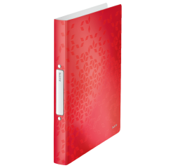 Ringband Leitz WOW A4 2-rings O-mechaniek 25mm PP rood