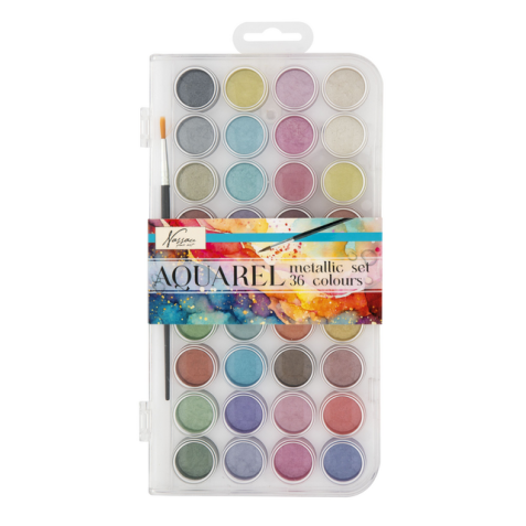 Peinture aquarelle Nassau Fine Art boîte 36 godets métal