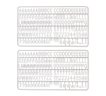 Set lettres IEZZY pour tableau à lettres 2x 150 blanc