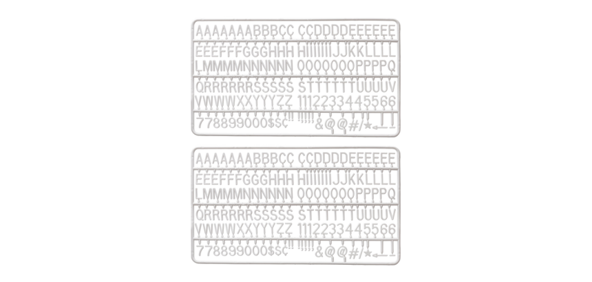 Set lettres IEZZY pour tableau à lettres 2x 150 blanc