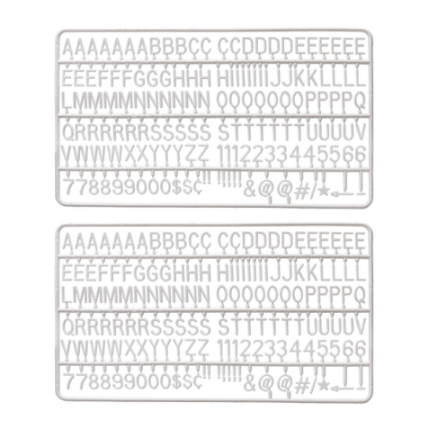 Letter set IEZZY voor letterbord 2x150 wit