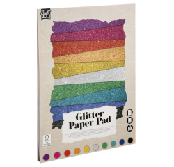 Carton Hobby CarftID Glitter 24x34cm 180g 10 feuilles 10 couleurs