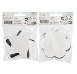 Canvas Nassau fine art ster en bloem 7,5cm magnetisch 4 stuks