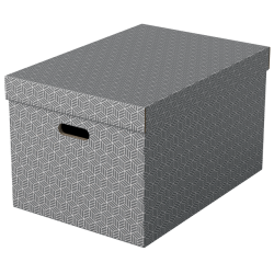 Esselte Home storage box, size 35.5 x 51 x 30.5 cm, grey, pack of 3 pieces