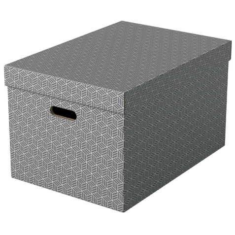 Esselte Home storage box, size 35.5 x 51 x 30.5 cm, grey, pack of 3 pieces