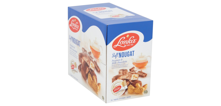 Nougat Lonka Erdnuss & Milchschokolade Schachtel 214 Stücke