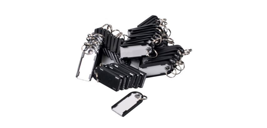 Magnetischer Schlüsselanhänger Pavo Magnettag schwarz 50 Stück