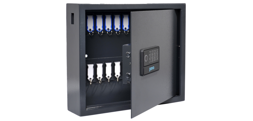 Pavo High Security Magnettag Key Cabinet with Fingerprint, 20 Hooks, 350x410x100mm