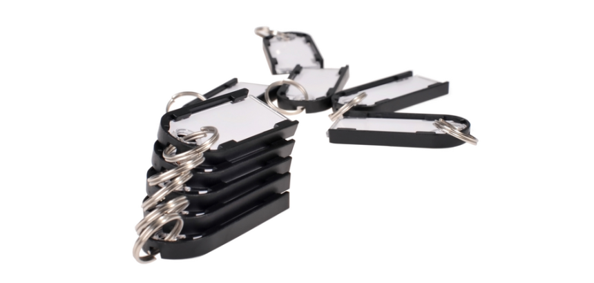 Sleutellabel Pavo magnetisch 10 stuks zwart