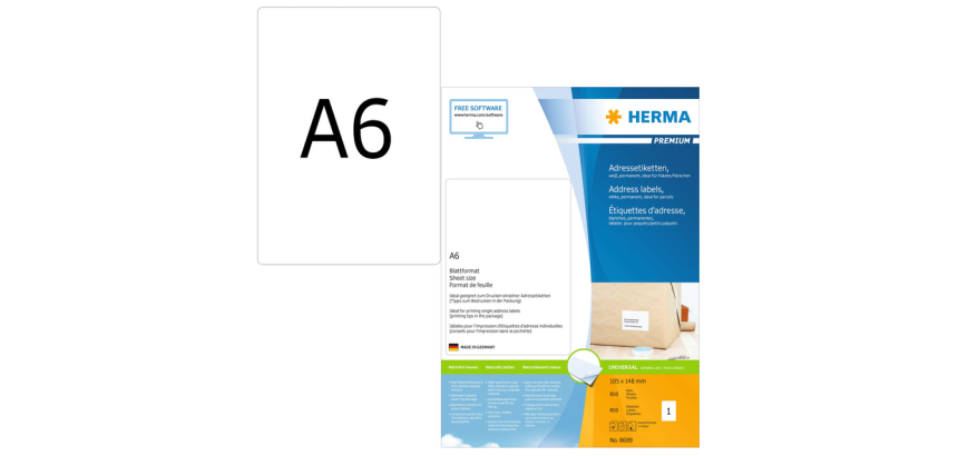 HERMA 8689 Premium Label 105x148mm white 800 labels