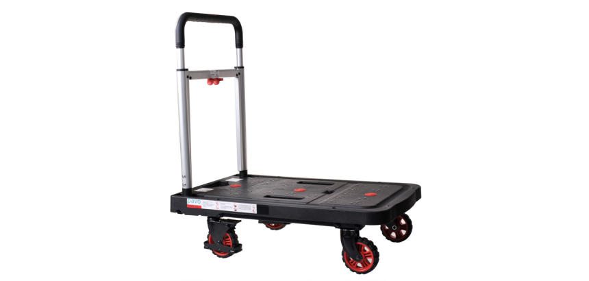 Chariot de manutention Pavo Platform Trolley pliable 137kg noir