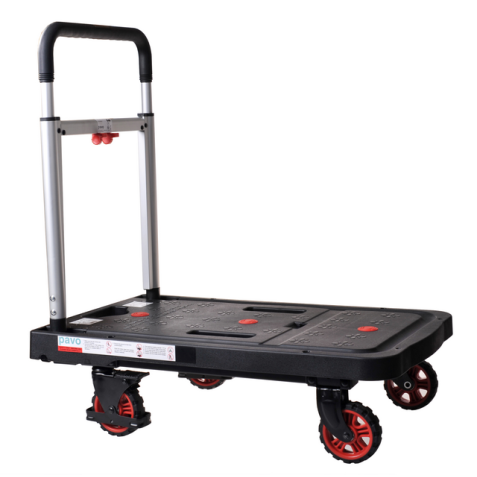 Transportkar Pavo platform trolley inklapbaar 137kg zwart