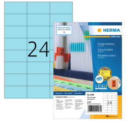 Etiket HERMA 4408 70x37mm blauw 2400 etiketten