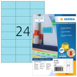 Etiquette HERMA 4408 70x37mm bleu 2400 étiquettes