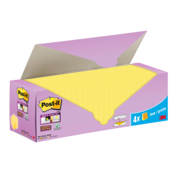 Memoblok 3M Post-it 654-SSCY Super Sticky 76x76mm geel voordeelpak