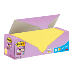 Notes 3M Post-it 654-SSCY Super Sticky 76x76mm jaune lot promo